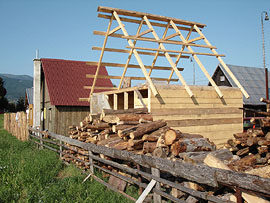 Stavba chatky